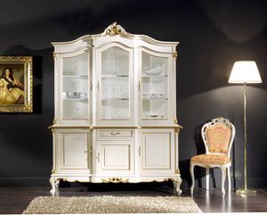 Regency armoire 3 portes laquée, Armoire en verre laqué, style classique
