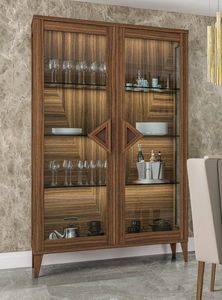 Canaletto Art. 102, Vitrine avec un design moderne, de noyer canaletto