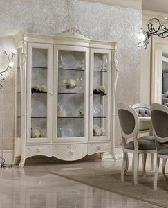 Incanto Art. 402, Vitrine de style classique, en bois laqu� blanc