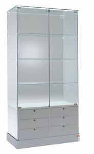 Laminato 100/CS, Vitrine en verre, avec tiroirs