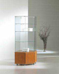 Laminato Light 7/18M, Vitrine d'angle avec roulettes