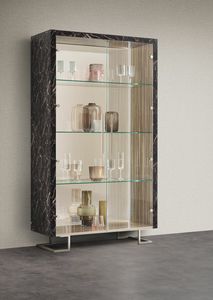 LUCE DARK vitrine 2 portes, Vitrine avec tagres en verre