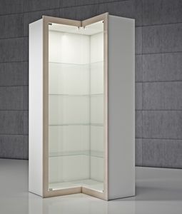 Quadratum Frame QF/A, Vitrine d'angle avec clairage intgr