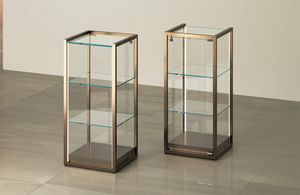 TMetal TM/45B, Vitrine basse en mtal et verre