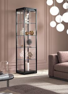 TMetal TM/45V, Vitrine colonne avec tagres en verre