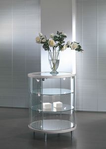 Top Line 3 203/B, Vitrine ronde, avec des lumires LED