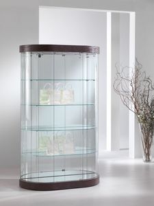 Top Line 9 mod.209/M, Vitrine ovale, verre tremp, 4 tablettes, des magasins et des salles de sjour