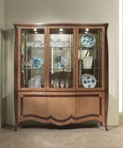 VE46 Charme vitrine, Vitrine avec 6 portes, bois marquet, pour villas et htels